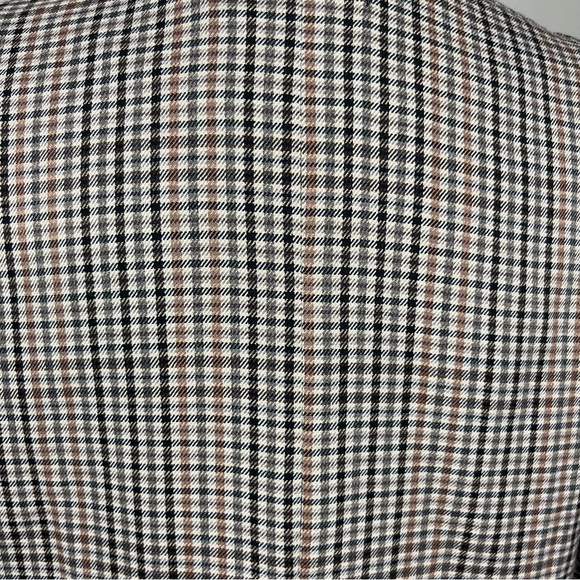NWT FAB’RIK KENDY PLAID DOUBLE BREASTED BLAZER SIZE MEDIUM BROWN - Picture 8 of 11